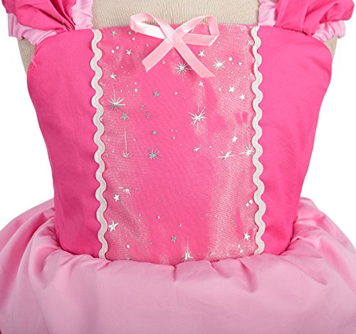 Lito Angels Disfraz de Bella Durmiente Vestido de Princesa Aurora para Bebe Niñas Talla 18-24 Meses, Rosa Caliente