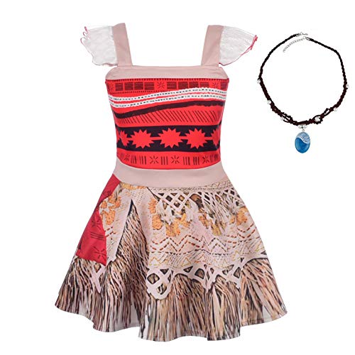 Lito Angels Disfraz de Princesa Moana Vaiana Vestido con Collar para Bebe Niñas Talla 18-24 meses