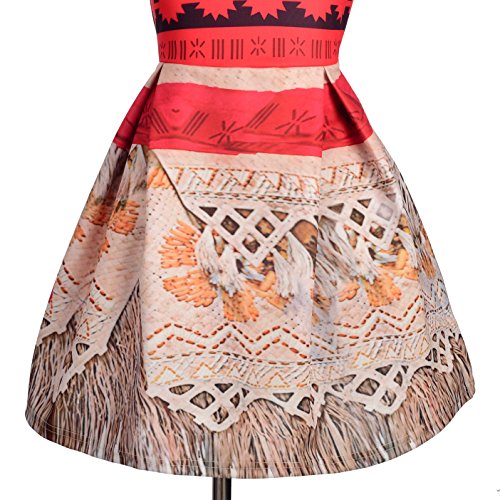 Lito Angels Disfraz de Princesa Moana Vaiana Vestido con Collar para Niña Talla 5 a 6 años