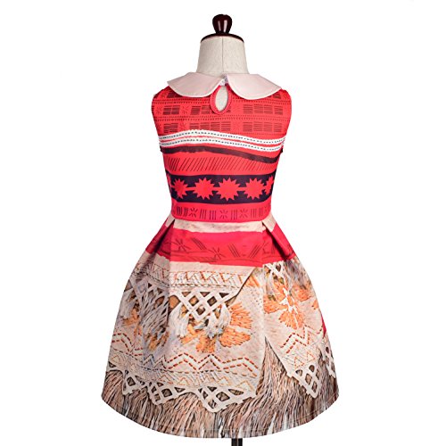 Lito Angels Disfraz de Princesa Moana Vaiana Vestido con Collar para Niña Talla 5 a 6 años