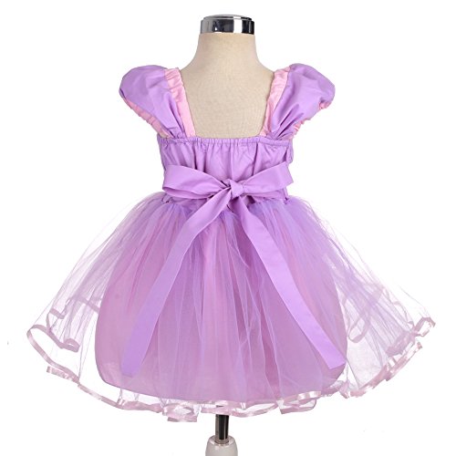 Lito Angels Disfraz de Princesa Rapunzel Vestido Tul para Niñas Pequeñas Talla 2-3 años, Morado