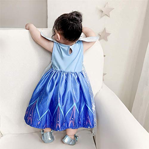 Lito Angels Vestidos de Princesa Elsa para Bebé niñas Disfraz de Reina de las Nieves con Capa Talla 12 a 18 meses Azul 267