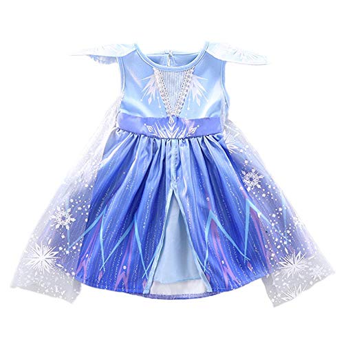 Lito Angels Vestidos de Princesa Elsa para Bebé niñas Disfraz de Reina de las Nieves con Capa Talla 12 a 18 meses Azul 267