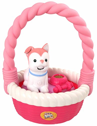 Little Live Pets - Mascota parlanchina Perro con Cesta, Color Rosa (Famosa 700012884A)