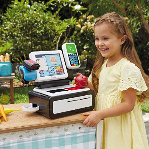 little tikes Primera Automática-Caja Registradora Realista con Luces Que Funcionan de Verdad, Sonidos Reales y Más de 40 Accesorios-para Mayores de 2 Años. 1.6 Kg (656163EUC)