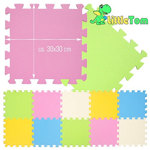 LittleTom Alfombras Puzzle para Bebé Alfombrilla Suelo Goma EVA Colores Pastel