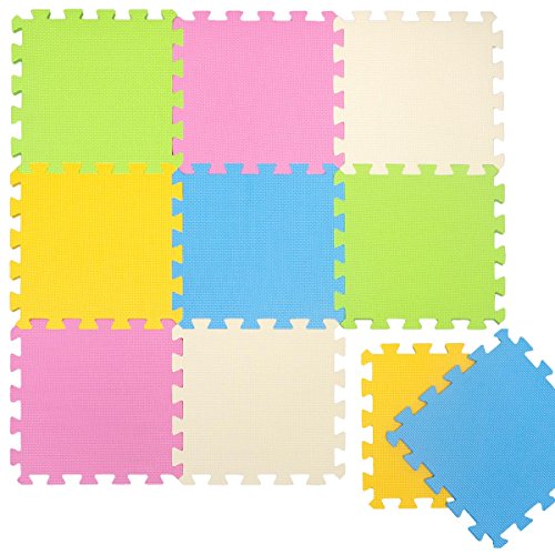 LittleTom Alfombras Puzzle para Bebé Alfombrilla Suelo Goma EVA Colores Pastel