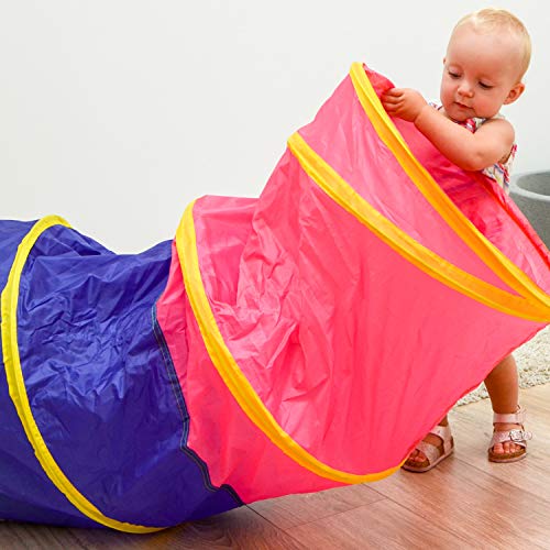 LittleTom Túnel de Juguete 180x46cm para niños pequeños de Lona Multicolor