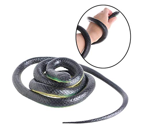 Liuer 130cm Serpiente Realista,Serpiente Goma Suave Juguete De Inicio Jardin Truco Broma De Halloween Prop,Serpiente Falso Simulado del Mundo Zoológico Mantienen los Pájaros Alejados