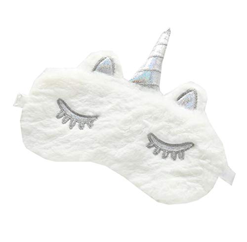 Liuer 4PCS Antifaz para Dormir Máscara para Dormir Unicornio Animal Máscara Ajustable Linda Ojos Antifaz para Viajar Siesta Niños Niña Mujer