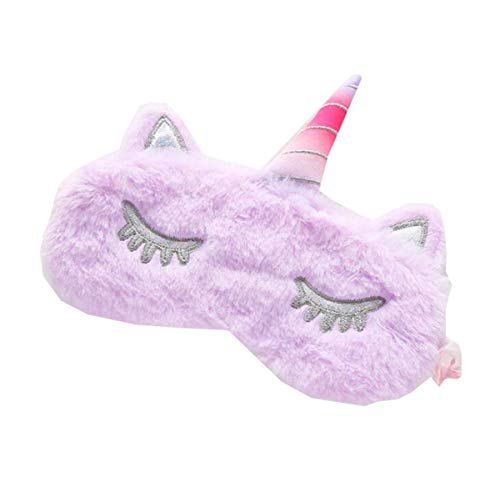 Liuer 4PCS Antifaz para Dormir Máscara para Dormir Unicornio Animal Máscara Ajustable Linda Ojos Antifaz para Viajar Siesta Niños Niña Mujer