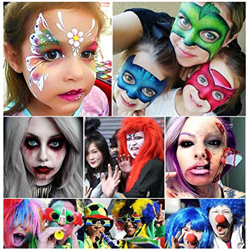 liuer Pinturas Cara Hallowee Pintura Facial Maquillaje al Agua con 4 Formas de Plantilla Pinturas Cara para Halloween Fiestas Cosplay