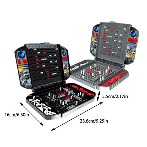 Liuxingyu Juego Batalla Naval, Juego De Estrategia Hundir La Flota Juego De Mesa con Estuche De Transporte para Adultos Y Niños, 23,6x16x5,5 Cm