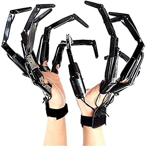 LIYGHFRTIO Extensiones De Dedo Cosplay, Dedos Articulados De Halloween Usables Skeleton Hands Cosplay Prop, Realistic Halloween Paw Skeleton Bone Glaw(Color:Negro)