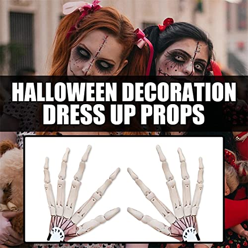 LIYGHFRTIO Halloween Dedos Articulados Paw Hands Extension Skeleton Glove Disfraz Access For Mascarerade Party(Color:Negro a la Derecha)