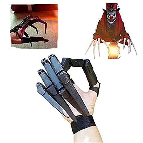 LIYGHFRTIO Halloween Dedos Articulados Paw Hands Extension Skeleton Glove Disfraz Access For Mascarerade Party(Color:Negro a la Derecha)