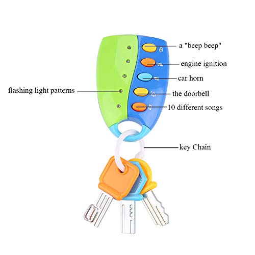 Llaves de coche musicales Smart Sing Sound Light Control remoto del coche Juego de simulación Juguetes educativos para bebés(Azul)