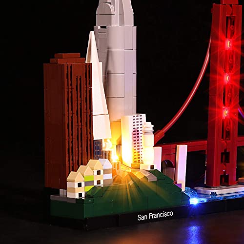 LMTIC Kit de iluminación LED para bloques de construcción (Architecture San Francisco) Juego de luces compatible con Lego 21043 (no incluye los juegos de Lego)