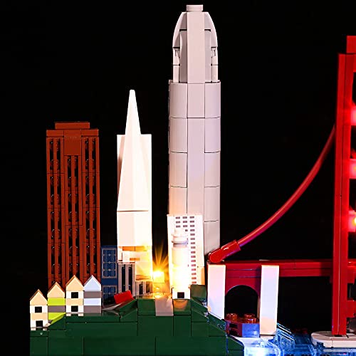 LMTIC Kit de iluminación LED para bloques de construcción (Architecture San Francisco) Juego de luces compatible con Lego 21043 (no incluye los juegos de Lego)