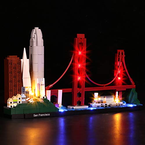 LMTIC Kit de iluminación LED para bloques de construcción (Architecture San Francisco) Juego de luces compatible con Lego 21043 (no incluye los juegos de Lego)