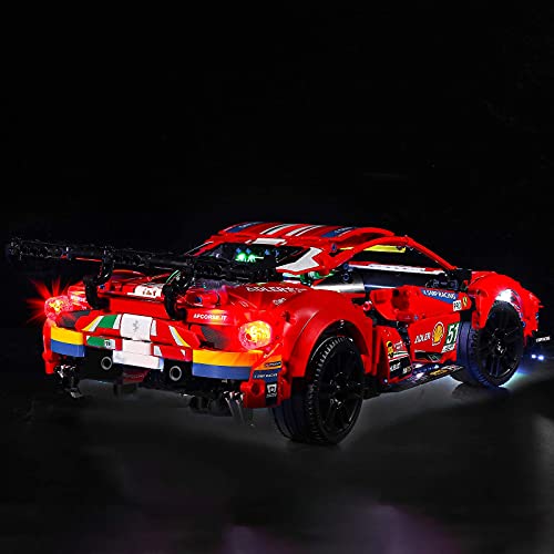 LMTIC Technic Ferrari 488 GTE - Kit de iluminación LED para bloques de construcción (51 pulgadas) compatible con Lego 42125 (no incluye los juegos de Lego)