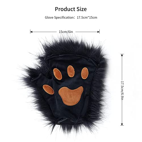 Lobo Fox Cola Clip Orejas y Guantes Set Halloween Navidad Fancy Party Juguetes Regalo para Niños o Adultos