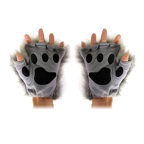 Lobo Fox Cola Clip Orejas y Guantes Set Halloween Navidad Fancy Party Juguetes Regalo para Niños o Adultos