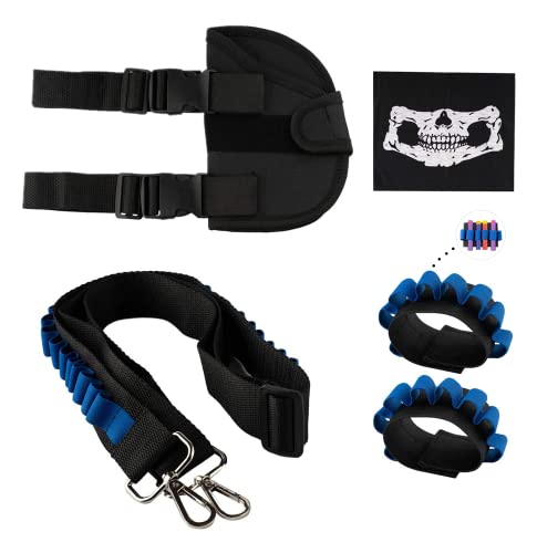 Locisne Juego de Accesorios Juguetes para Juegos tácticos niños Incluye 1 Bolso de Cintura,2 muñequeras dardo1 Máscara Facial Calavera,1 cinturón dardo para N-Strike Elite Series