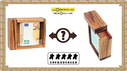 Logica Juegos Art. Caja Fuerte con Truco XL - Caja Secreta - Rompecabezas de Madera - Dificultad 5/6 Increíble - Colección Leonardo da Vinci