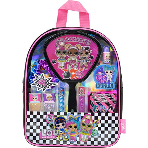 L.O.L Surprise! Townley Girl Mochila Juego de Maquillaje cosmético 10 Piezas, Que Incluye Brillo de Labios, Esmalte de uñas, Scrunchy, Espejo y Llavero Sorpresa, Mayores de 5 años