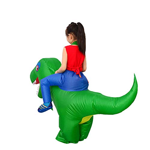 LOLANTA Disfraz inflable de dinosaurio infantil Disfraces de fiesta de disfraces de Halloween Disfraces de T-Rex (M (altura: 120-150 cm), Verde)