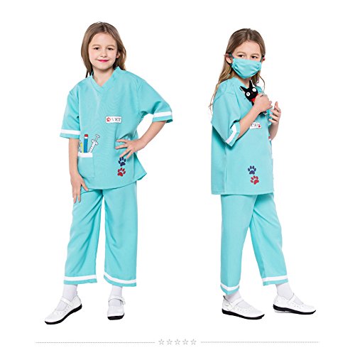 LOLANTA Niño Unisex Doctor Disfraces Veterinario Juego de Roles Disfraces de Halloween adjuntar Juguetes médicos