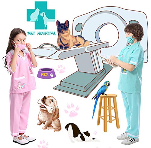 LOLANTA Niño Unisex Doctor Disfraces Veterinario Juego de Roles Disfraces de Halloween adjuntar Juguetes médicos