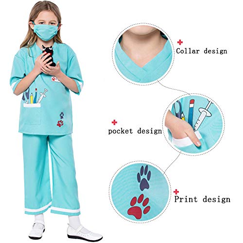 LOLANTA Niño Unisex Doctor Disfraces Veterinario Juego de Roles Disfraces de Halloween adjuntar Juguetes médicos