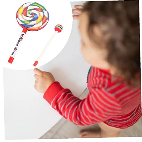 Lollipop Tambor con El Mazo Rainbow Mano del Palillo del Tambor del Juguete del Juego De Instrumentos De Percusión para Niños 25cm