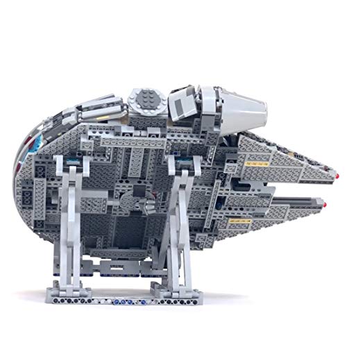 Lommer Soporte de pantalla para Lego 75257, 223 piezas, diseño del Halcón Milenario, nave espacial vertical, para fans de Lego