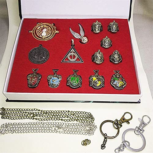 Lote de 14 anillos mágicos de animales Cosplay con accesorios de Harry Potter, con convertidor de tiempo de arena