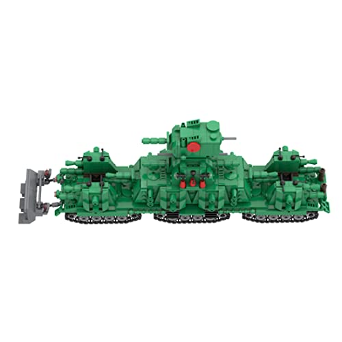 LOTFUN Tanque técnico para USSR KV-44, WW2 militar, soporte de tanque con bloques de montaje, compatible con Lego COBI Technic, 1211 piezas, color verde