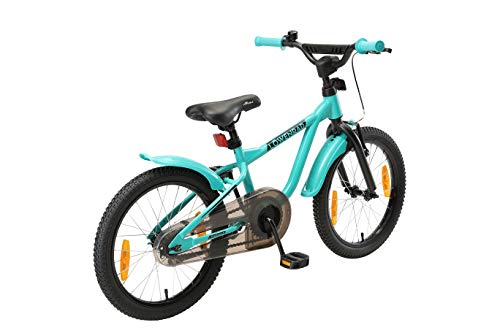 LÖWENRAD Bicicleta Infantil para niños y niñas a Partir de 5 años | Bici 18" Pulgadas con Frenos | Turquesa