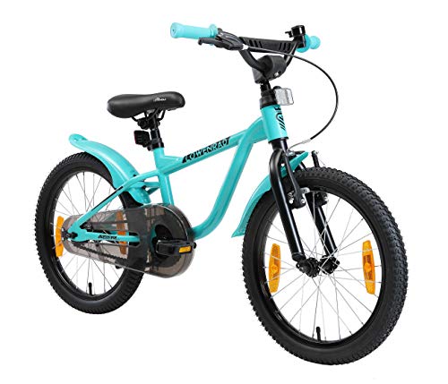 LÖWENRAD Bicicleta Infantil para niños y niñas a Partir de 5 años | Bici 18" Pulgadas con Frenos | Turquesa