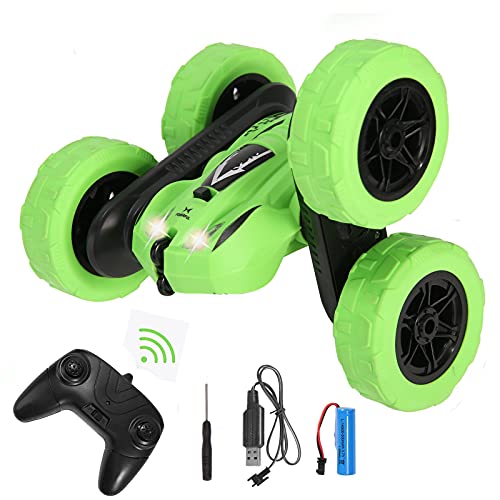 LQKYWNA Coche De Control Remoto 2,4 GHz De Alta Velocidad 360 ° De Doble Cara Giratorio RC Stunt Car Vehículo De Juguete para Adultos Niños De 6 A 12 Años Regalos