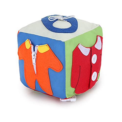 LQKYWNA Tablero Ocupado, Bloque Ocupado Montessori, Juguete De Dados De Tela De Rompecabezas, Cubo Ocupado, Cubos De Actividad Suave para Niños Pequeños, Educación Temprana