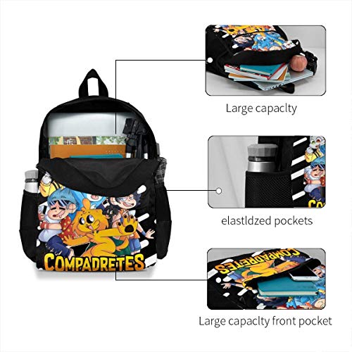 Lsjuee Mikec-Rack 3D Impresión Anime/Mochila de Dibujos Animados, Mochilas Escolares Personalizadas para niños