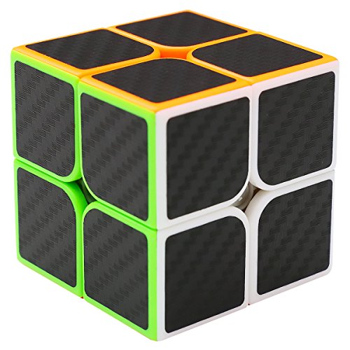 LSMY Speed Cube 2x2x2, Puzzle Mágico Cubo Carbon Fiber Sticker Toy