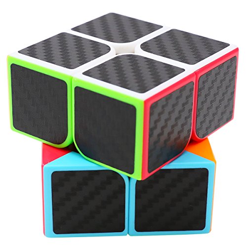 LSMY Speed Cube 2x2x2, Puzzle Mágico Cubo Carbon Fiber Sticker Toy