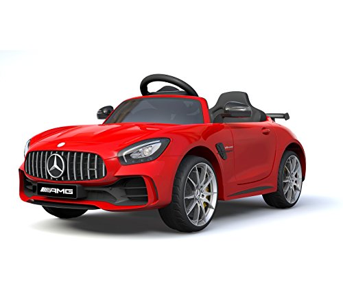 LT888 Coche eléctrico para niños MERCEDES AMG GTR control remoto 12V MP3 luces - Rojo