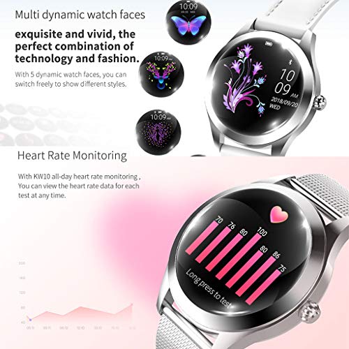 LTLJX Mujer Pulsera Actividad Inteligente Reloj con Pulsómetro,Monitor de Sueño,Smartwatch Fitness Podómetro Cronómetros para iOS Android,Blanco