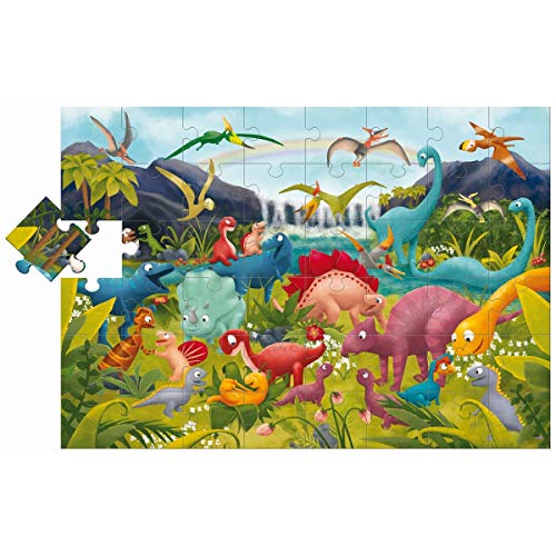 Ludattica 74846 Puzzle Gigante Dinosaurio, Multicolor