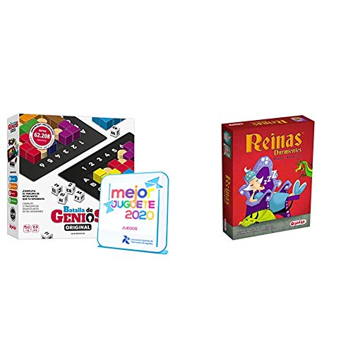 Lúdilo- Batalla de Genios 3D, Mesa, Rompecabezas Madera, educativos, Juegos Inteligencia niños, Puzzles + Lúdilo- Reinas durmientes, Juego de cartas educativo para niños