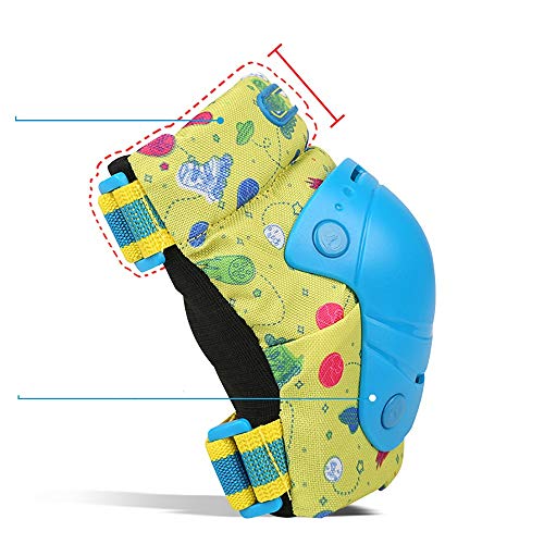 LUFKLAHN Esponja de Materiales, Patinaje monopatín de protección Gear Set, los niños Que viajan Rodilla Coderas Pad Protector de la Palma (Color : B, Size : S)